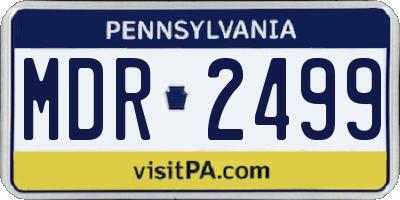 PA license plate MDR2499