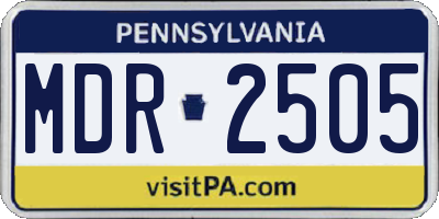 PA license plate MDR2505