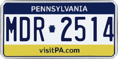 PA license plate MDR2514