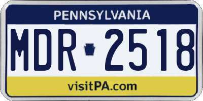 PA license plate MDR2518