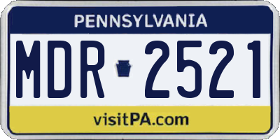 PA license plate MDR2521