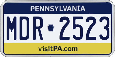 PA license plate MDR2523
