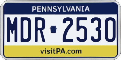PA license plate MDR2530