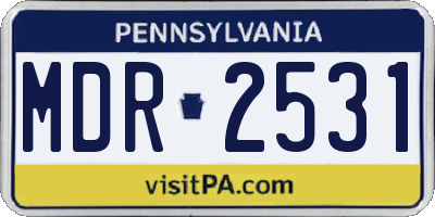 PA license plate MDR2531