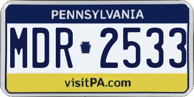 PA license plate MDR2533