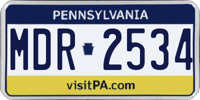 PA license plate MDR2534