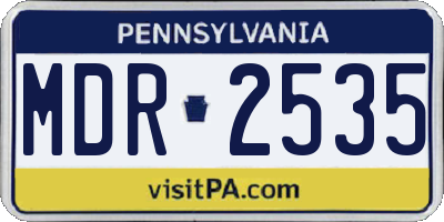PA license plate MDR2535