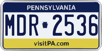 PA license plate MDR2536