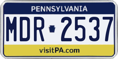 PA license plate MDR2537