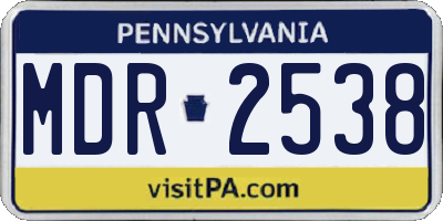PA license plate MDR2538