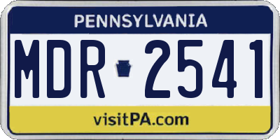 PA license plate MDR2541