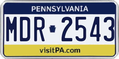 PA license plate MDR2543