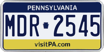 PA license plate MDR2545