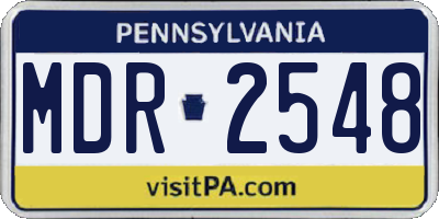 PA license plate MDR2548