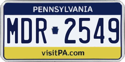 PA license plate MDR2549