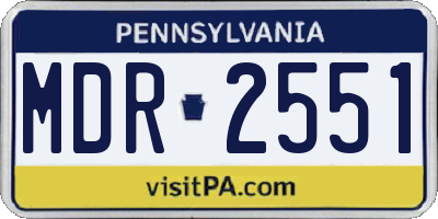 PA license plate MDR2551