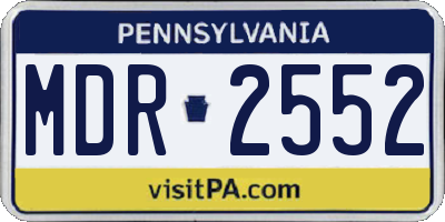 PA license plate MDR2552