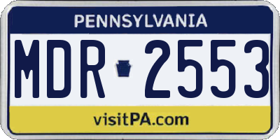 PA license plate MDR2553