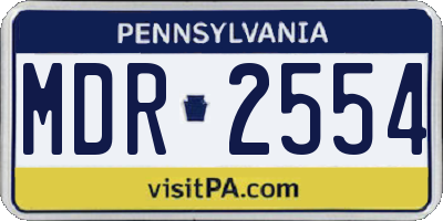 PA license plate MDR2554