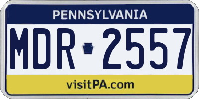 PA license plate MDR2557