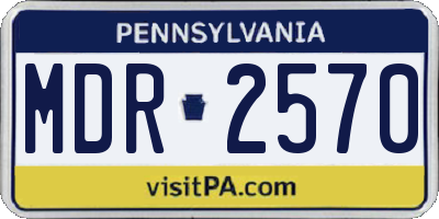PA license plate MDR2570