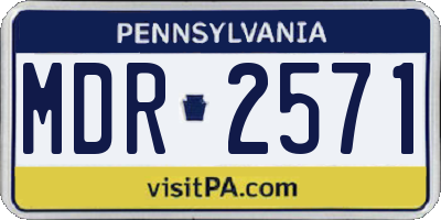 PA license plate MDR2571