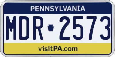PA license plate MDR2573