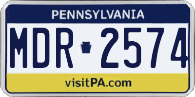 PA license plate MDR2574
