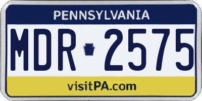 PA license plate MDR2575