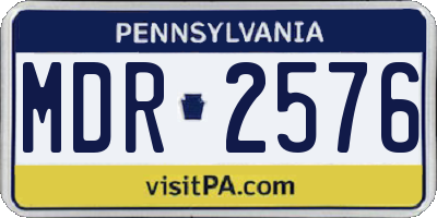 PA license plate MDR2576