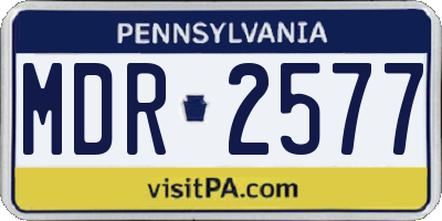 PA license plate MDR2577