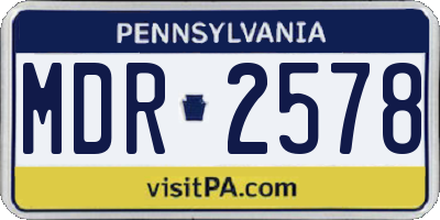 PA license plate MDR2578