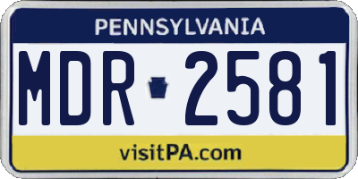 PA license plate MDR2581