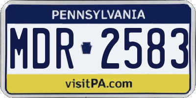 PA license plate MDR2583