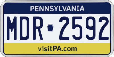 PA license plate MDR2592