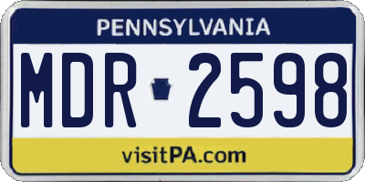 PA license plate MDR2598