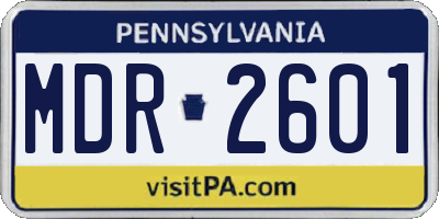 PA license plate MDR2601