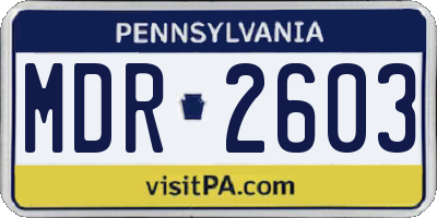 PA license plate MDR2603
