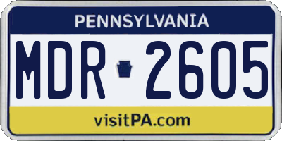 PA license plate MDR2605