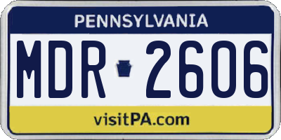 PA license plate MDR2606