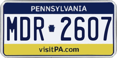 PA license plate MDR2607