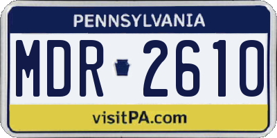 PA license plate MDR2610
