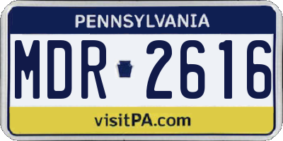 PA license plate MDR2616