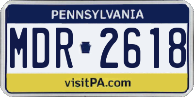 PA license plate MDR2618