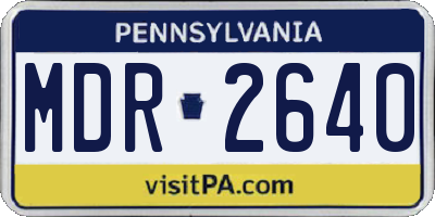 PA license plate MDR2640