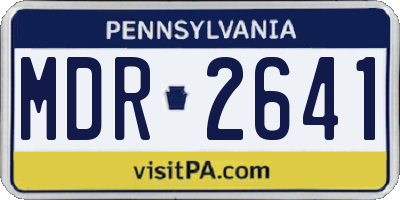 PA license plate MDR2641