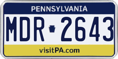 PA license plate MDR2643