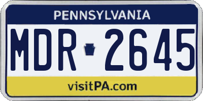 PA license plate MDR2645