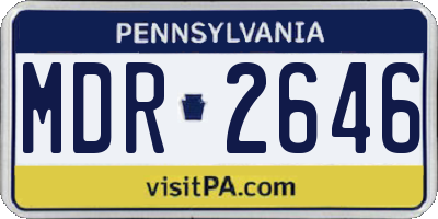 PA license plate MDR2646