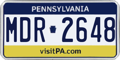 PA license plate MDR2648